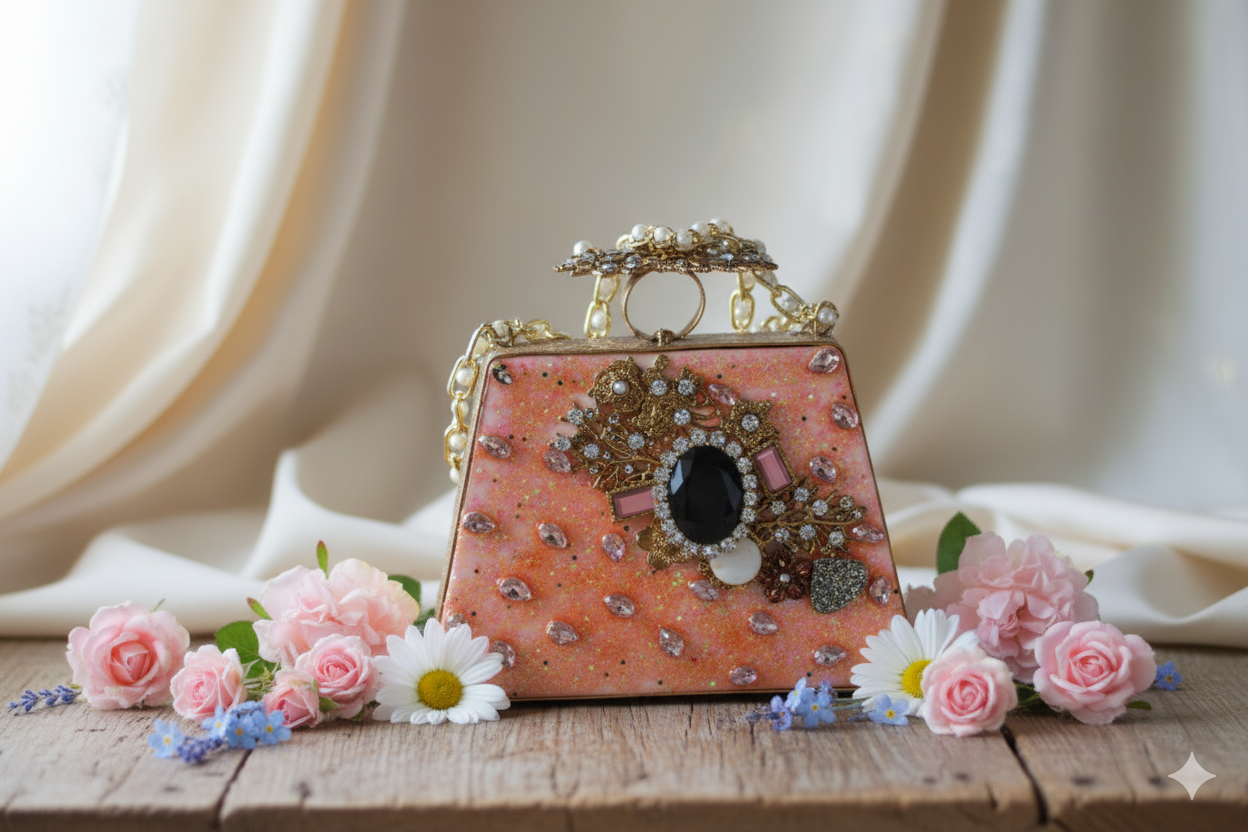 Beaded, jeweled or turkish gemstone.