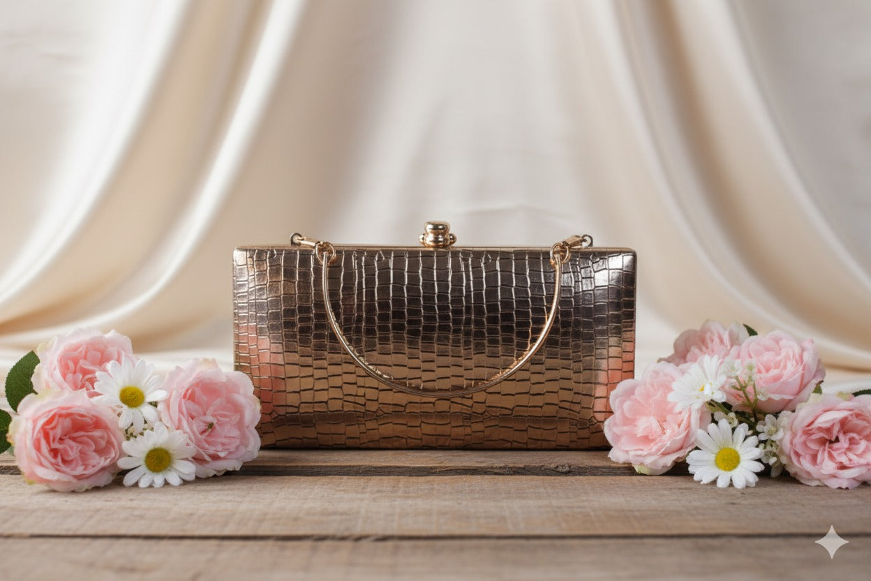 crocodile square Clutch