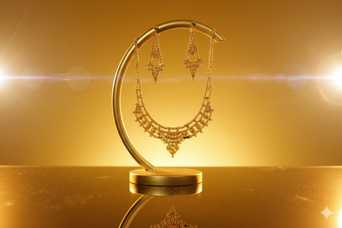 Gold plated exquisite jewelry set.