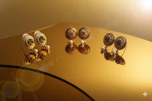 Rounded tradional wedding earings.