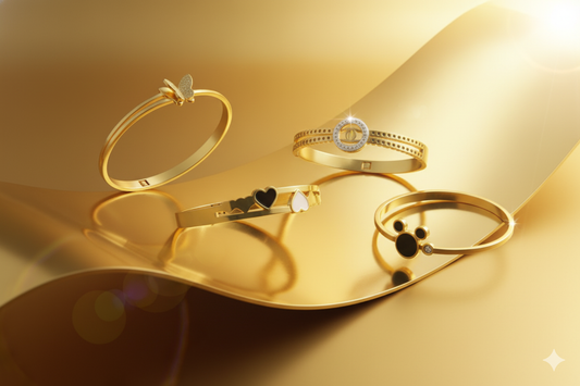 Aesthetic and elegant gold-toned hand cuffs.