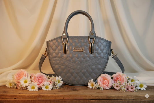 Heart Quilted Half-Moon Handbag